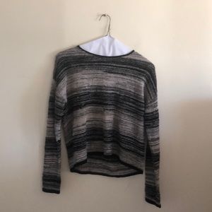 Eileen Fisher black and white knitted sweater.